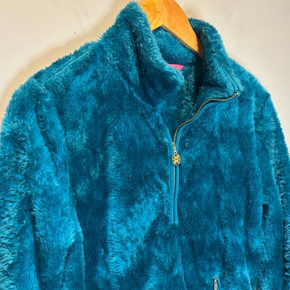 Lilly Pulitzer Turquoise Skipper Sherpa Pullover - size Small - Picture 5 of 8
